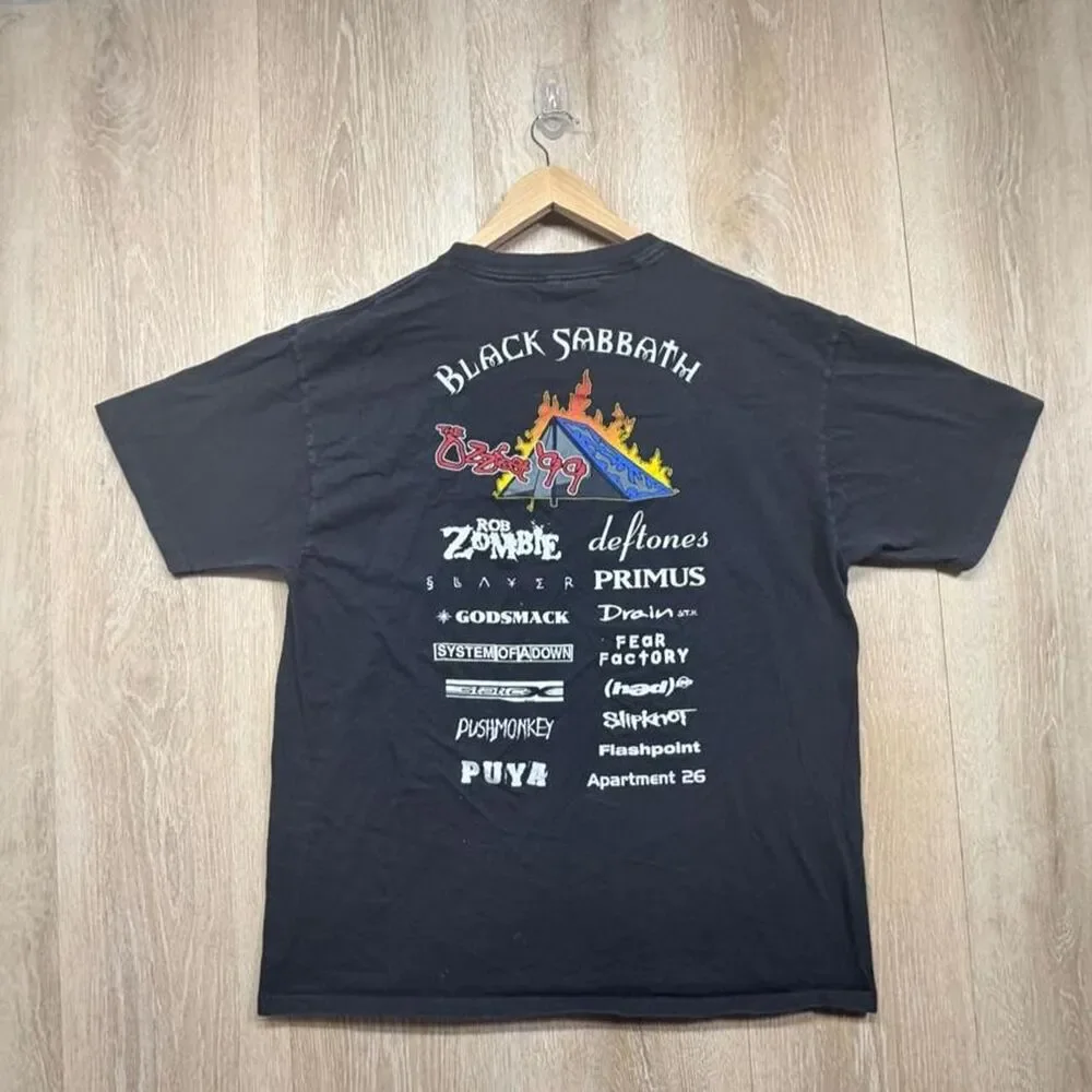 Oneita Men's Black and Grey T-shirt
